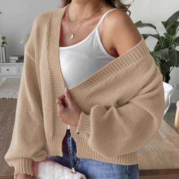 A Classy Chic Boutique Sweaters - Open Front Dropped Shoulder Cardigan
